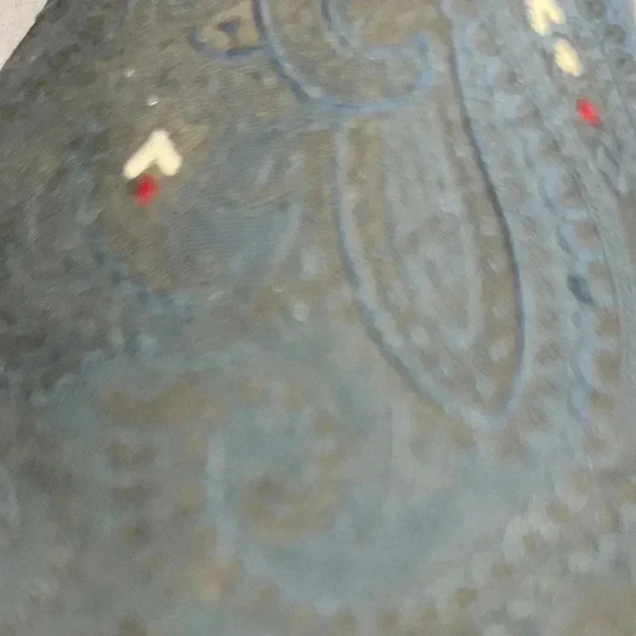 Beautiful Paisley Vintage Textured Polyester Tie blk/ blue  red & white accents - Picture 2 of 5